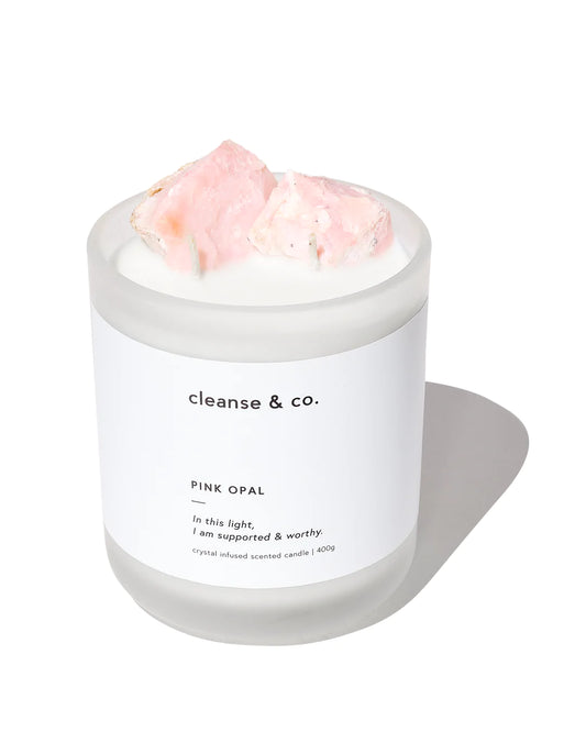 CLEANSE & CO MIMOSA & WHITE ORCHID PINK OPAL CANDLE