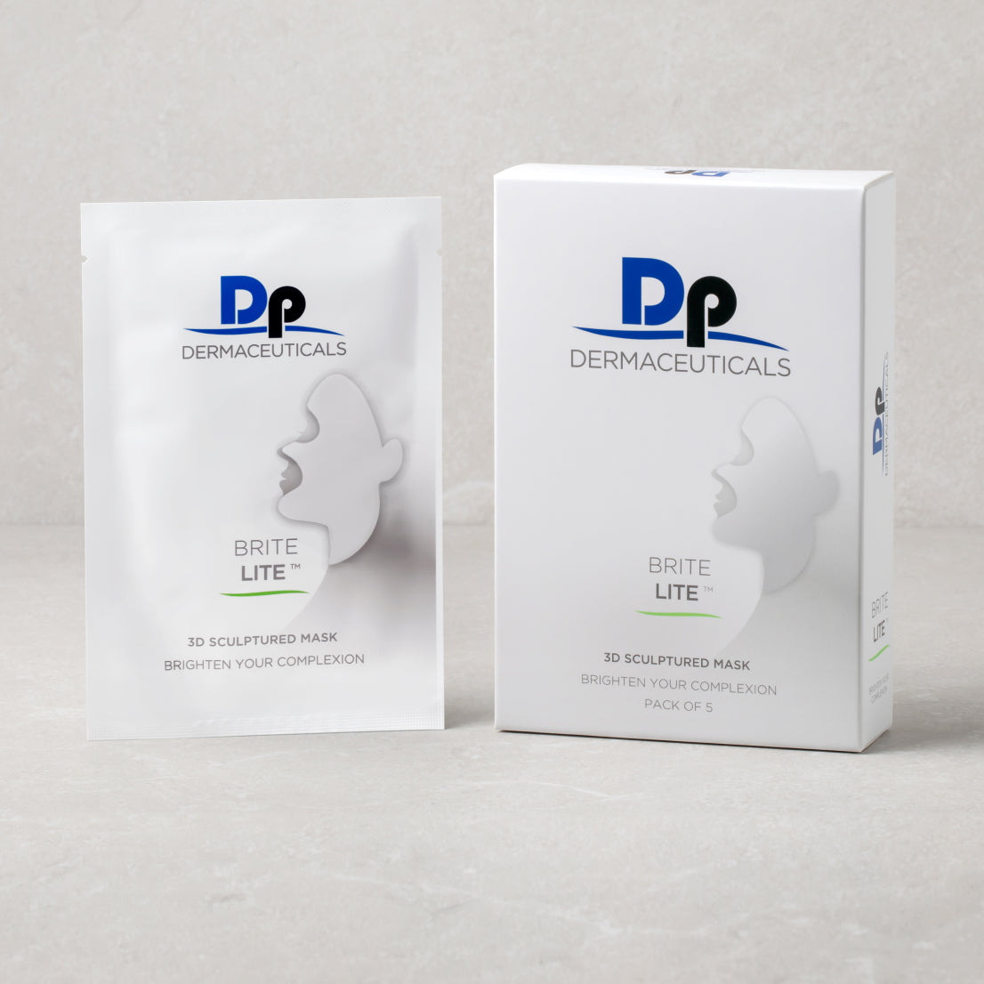 DP Dermaceuticals Brite Lite 3D Sculptured Mask – Box of 5